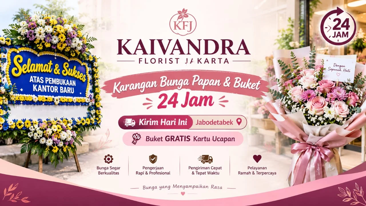Sampul Kaivandra Florist Jakarta — bunga papan dan buket 24 jam, pengiriman Jabodetabek